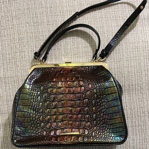 Brahmin Iridescent Crocodile Embossed Shoulder Bag